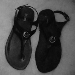 MK black sandals